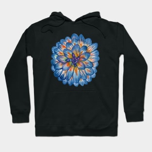 Blue dahlia flower Hoodie